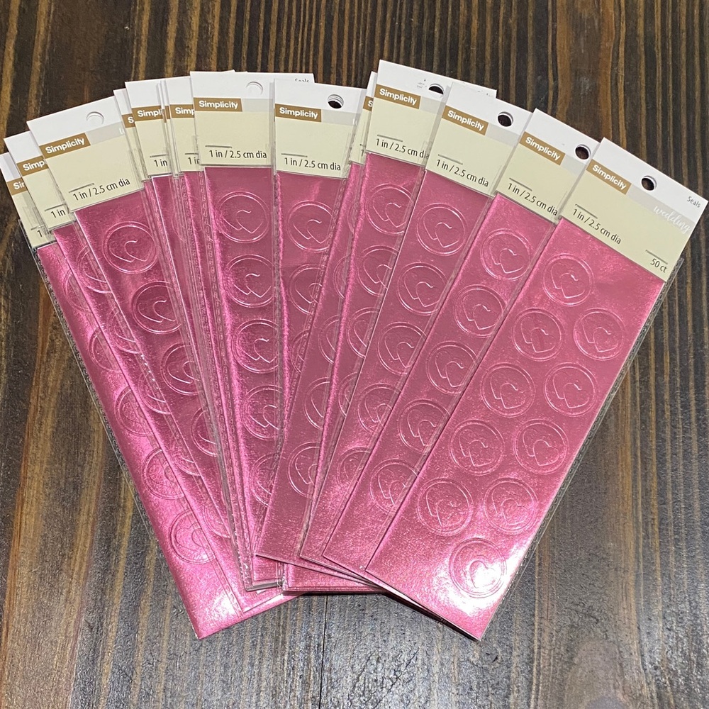 🔥Bundle 10 for $20🔥 Shimmering Pink wedding Seals - 300 seals (6 packs)
